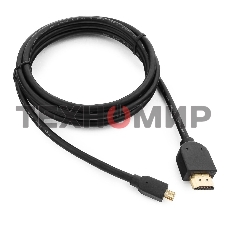 Кабель Cablexpert HDMI-micro HDMI CC-HDMID-6, 19M/19M, v2.0, медь, позол.разъемы, экран, 1.8м, черный, пакет