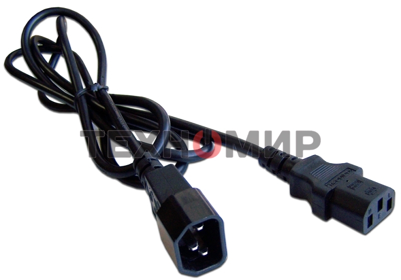 Шнур питания Lanmaster C13-C14, 3х0.75, 220В, 10А, черный, 2 м