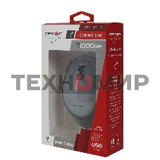 Мышь беспроводная CROWN CMM-937W чёрный/серый, 1000 dpi, USB Type-A, радиоканал, кнопки - 3