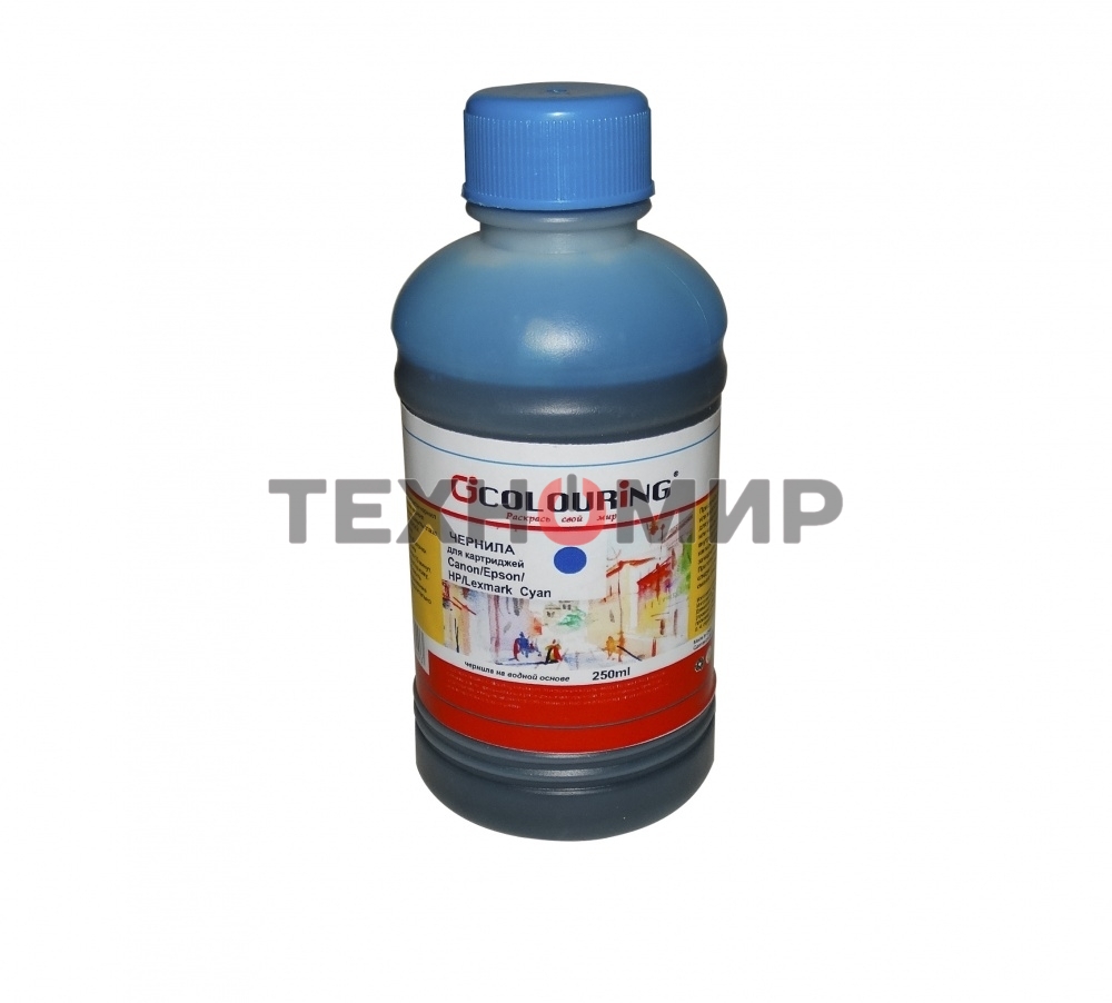 Чернила Colouring для принтеров Canon/Epson/HP/Lexmark Cyan 250 мл водн U