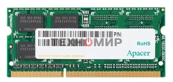 Оперативная память Apacer, DDR3, 4GB (1x4GB), 1600MHz, CL11, SO-DIMM