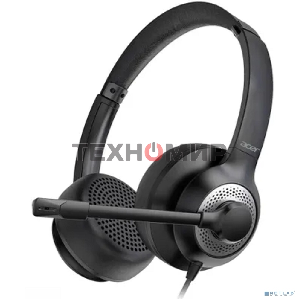 Гарнитура проводная с микрофоном Acer OHW309 черный 1.6м накладные USB оголовье (ZL.HDSEE.004)