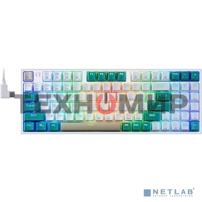 Клавиатура беспроводная Defender REDRAGON VEIGAR USB, Bluetooth/Радиоканал, бело-голубая