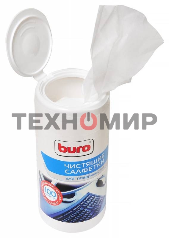Салфетки Buro BU-Tsurface для поверхностей туба 100 шт влажных