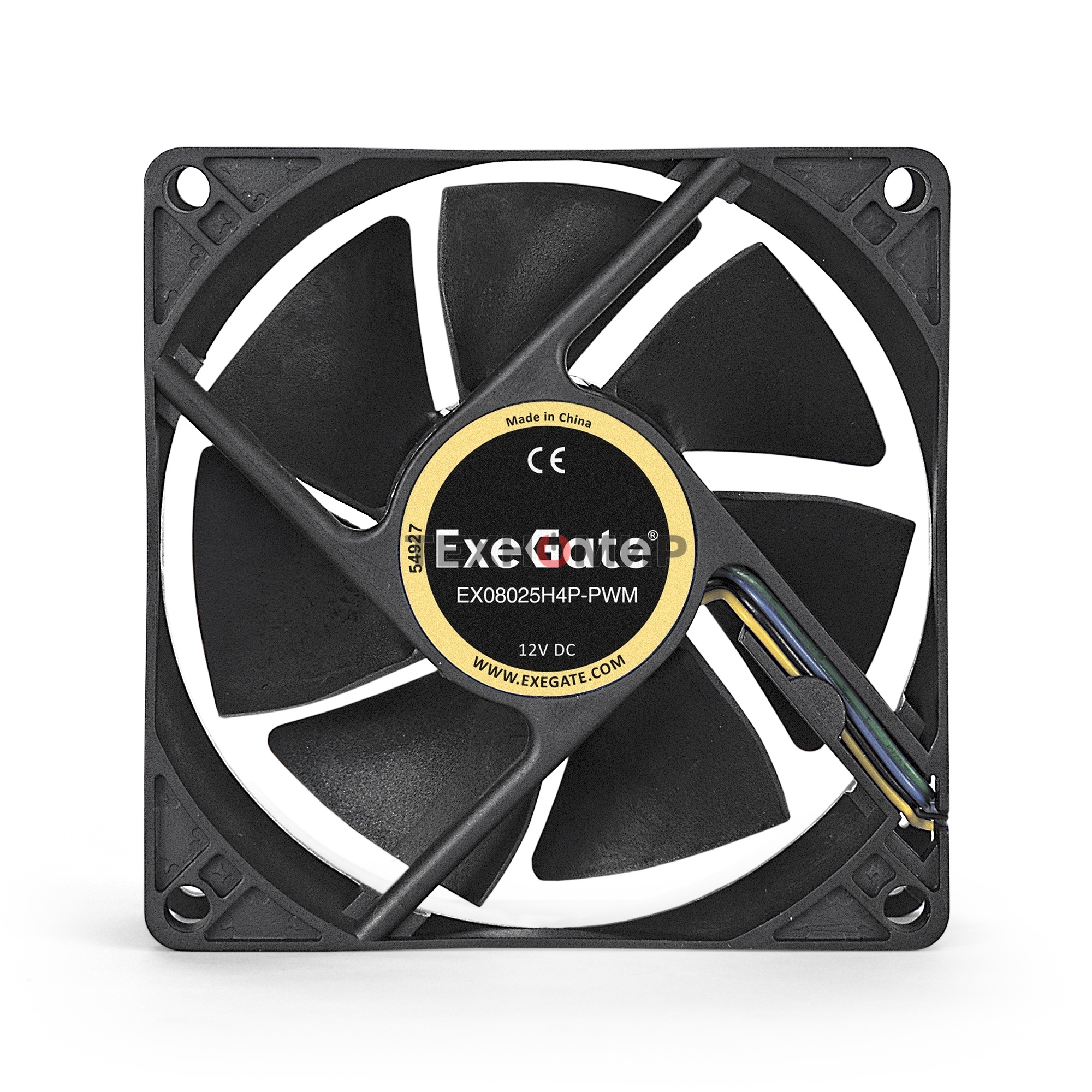 Вентилятор для корпуса ExeGate E08025H4P-PWM черный, 80 мм, 2300 об/мин, 23 дБ, 4 pin