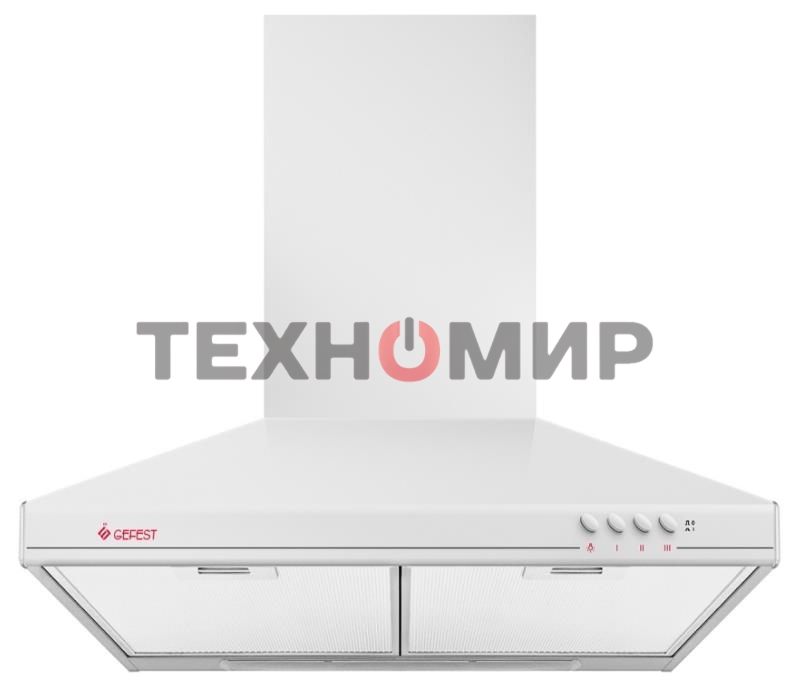 Вытяжка каминная Gefest ВО 11 К45 белый, 50 см, 300 куб. м/ч, 75 дБ