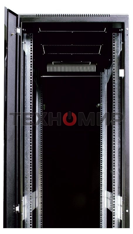 Шкаф телекоммуникационный напольный 42U (600x600) дверь стекло, черный (ШТК-М-42.6.6-1ААА-9005) (3 коробки)