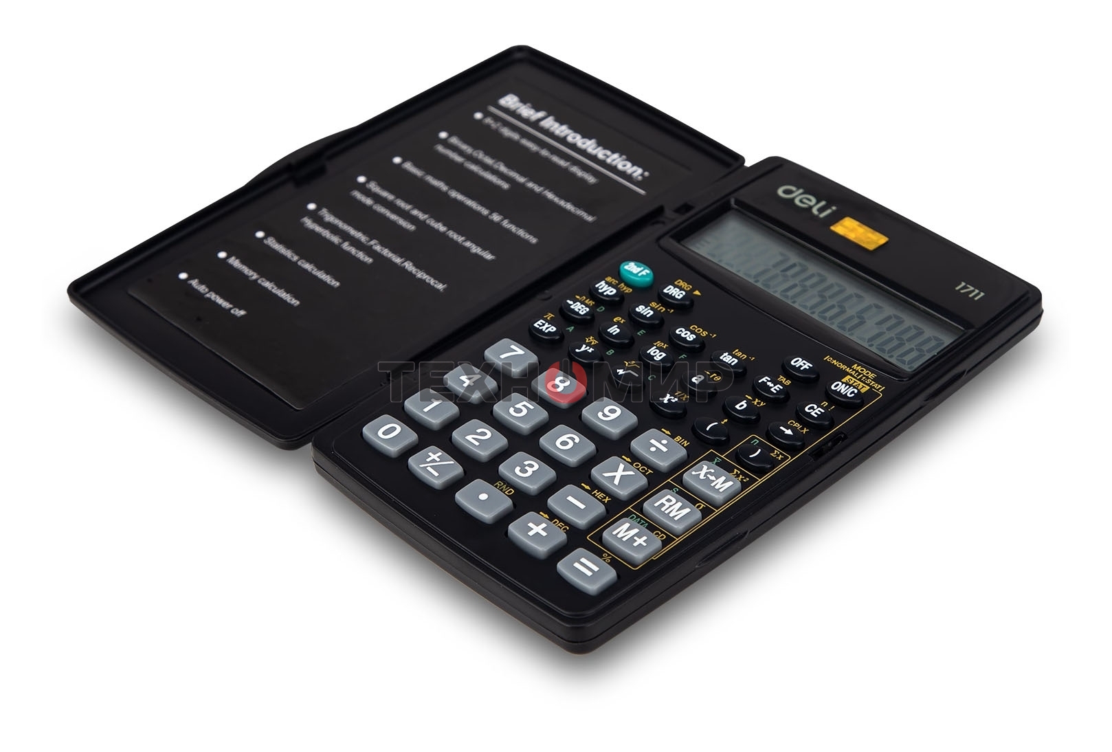Калькулятор научный Deli E1711 черный 8+2-разр.