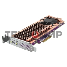 Плата расширения QNAP QM2-2P-344A 2 x M.2 22110 or 2280 PCIe (Gen3 x4) NVMe SSD slots, Low-profile flat and Full-height brackets included.