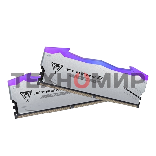 Оперативная память Patriot Viper Xtreme 5, DDR5, 32Gb (2x16Gb), 8000MHz, CL38, DIMM, с радиаторами, RGB, серебристый