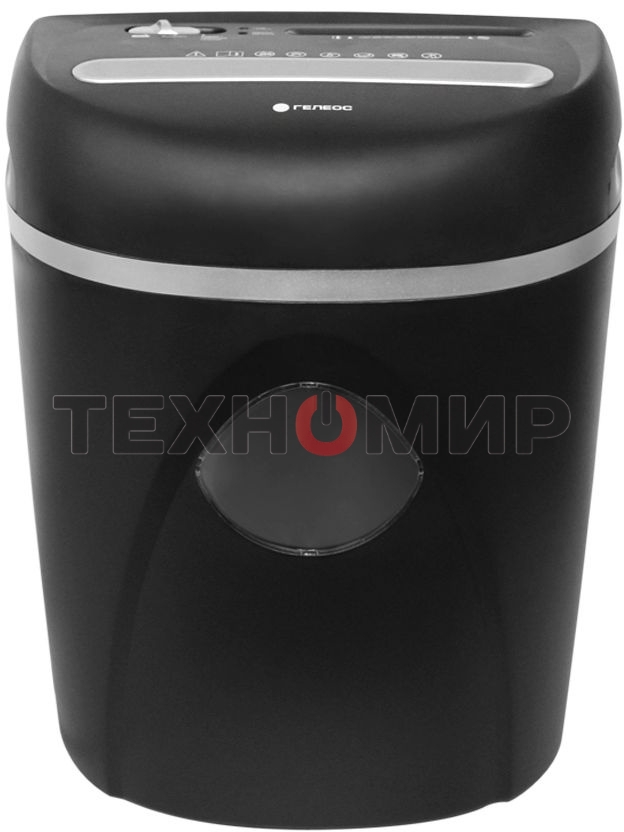 Шредер ГЕЛЕОС Уничтожитель документов УП23-4 DIN P-4 (4 ур-нь секр.), фрагмент 3,9х35мм, 14-16 лист (70г/м2), CD/пл.карты/скрепки/скобы, 23 л.