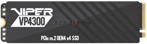 Накопитель SSD Patriot Viper VP4300, 1Tb, PCIe 4.0 x4, M.2 2280, NVMe, R/W 7400/5500, с радиатором