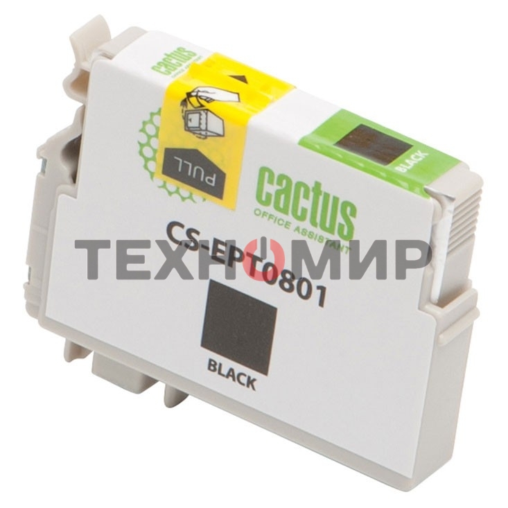 Картридж струйный Cactus CS-EPT0801 (T0801) черный (13 мл) для Epson Stylus PhotoP50/PX650/PX660/PX700/PX700W/PX710/PX710W/PX720/PX720WD/PX800/PX800FW/PX810/PX810FW/PX820/PX820FWD/R265/R285/R360/RX560/RX585/RX685