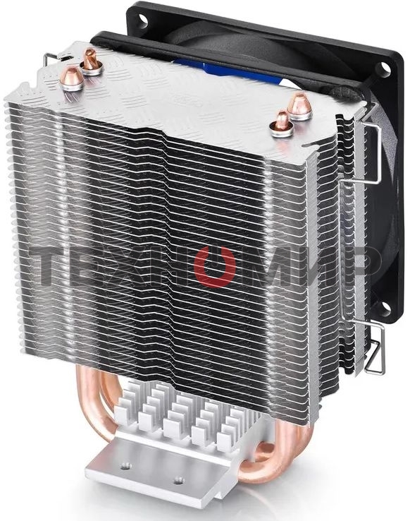 Кулер для процессора DEEPCOOL ICE EDGE MINI FS V2.0 синий, 80 мм, алюминий/медь, 2200 об/мин, 24.7 дБ, 3 pin, 100 Вт, 112 мм