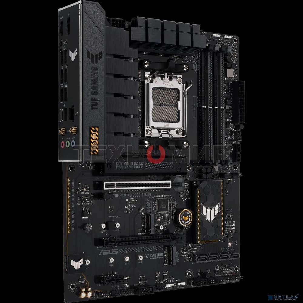 Материнская плата ASUS TUF GAMING B650-E WIFI, AM5, AMD B650, 4xDDR5, 4xSATA, 2xM.2, 1xPCI-E 4.0 x16, 2xPCI-E x1, 2xDP, 1xHDMI, 1x 2.5Gb LAN, 1xUSB-A 3.2 Gen 2, 2xUSB-A 3.2 Gen 1, 4xUSB-A 2.0, 1xUSB-C 3.2 Gen 2, 3x3.5 мм, 7.1, ATX