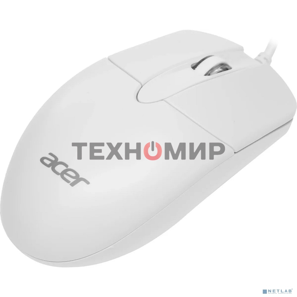 Мышь проводная Acer OMW300 белый, 1200 dpi, USB, кнопки - 3