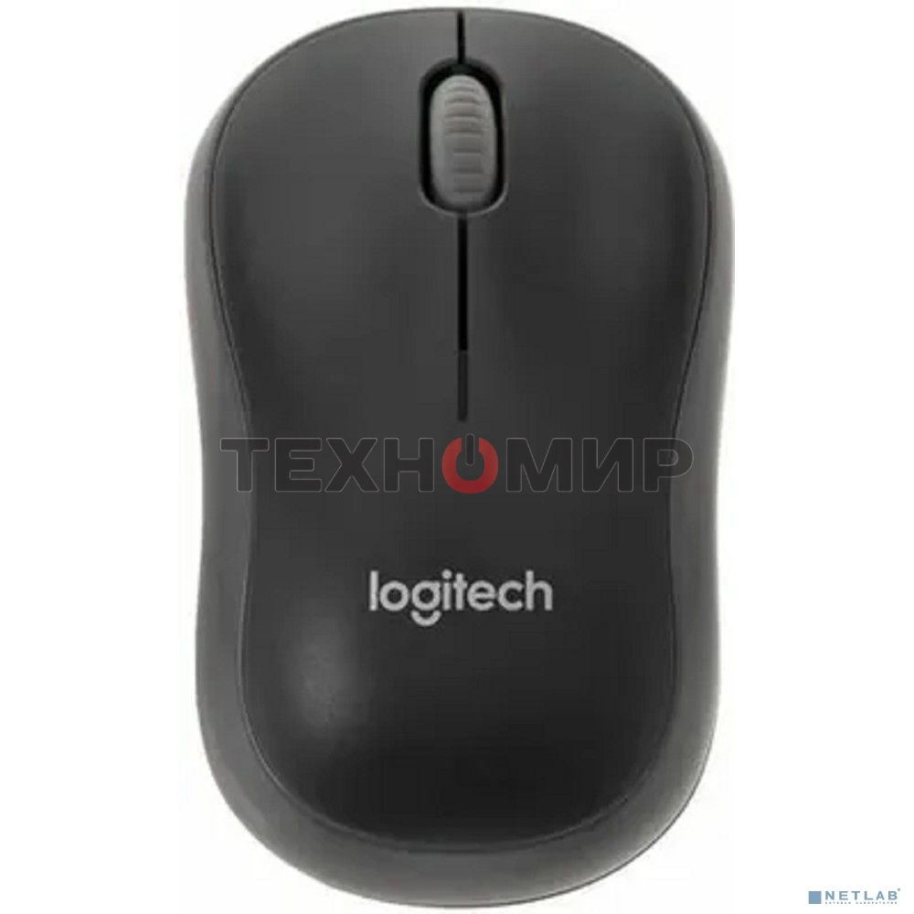Мышь беспроводная Logitech M186 черный/серый, 1000 dpi, радиоканал, USB, кнопки - 3
