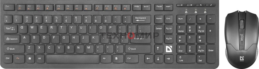 Комплект клавиатура+мышь Defender Columbia C-775 беспроводной, USB, 1600 DPI, чёрный