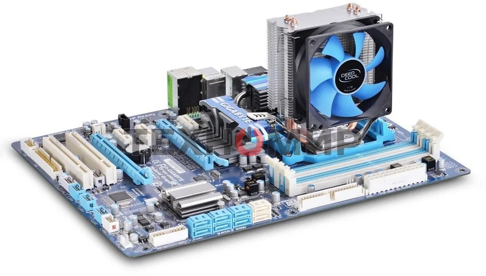 Кулер для процессора DEEPCOOL ICE EDGE MINI FS V2.0 синий, 80 мм, алюминий/медь, 2200 об/мин, 24.7 дБ, 3 pin, 100 Вт, 112 мм