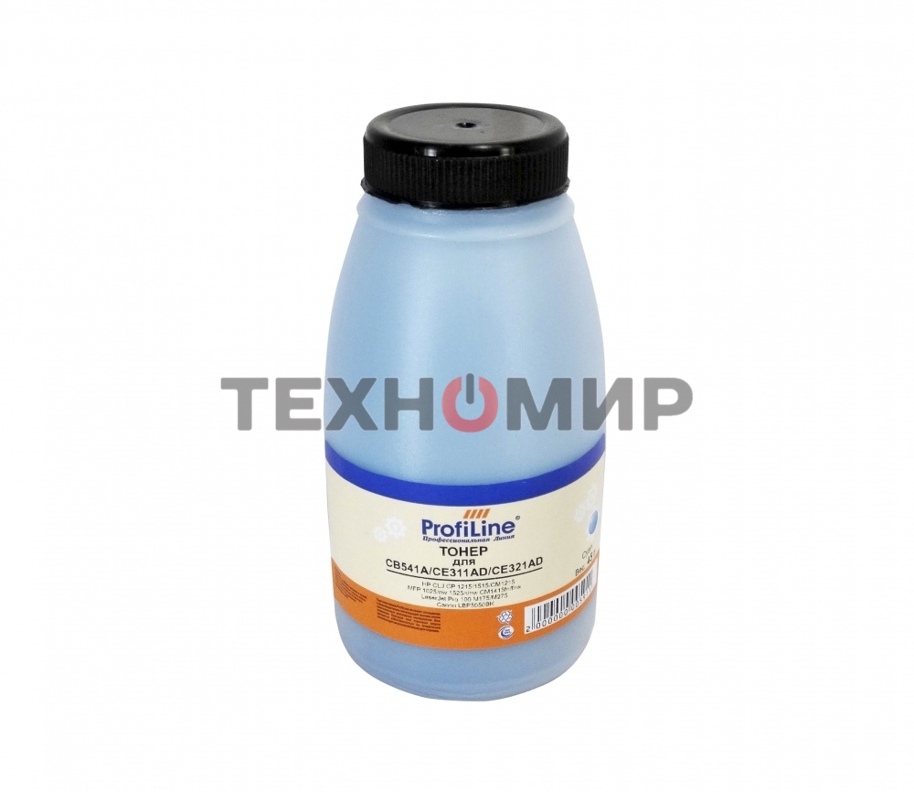 Тонер ProfiLine PL-CB541/CE311/CE321/CE251/CE261/CE741/CB401 для HP CLJ CP 1215/1515/3525/5220/5225/4005/4025/4525/CM1215MFP 1025/nw1525n/nw/CM1415fn/fnw LaserJet Pro 100 M175/M275/Pro 200 M251nw Canon LBP5050 Cyan 45 гр Фасовка РФ
