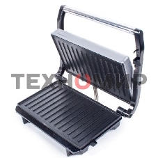 Гриль электрический Endever Grillmaster 115, 1500 Вт, авто терморегулятор, антипригарное покрытие, индикатор нагрева, серебристый/черный