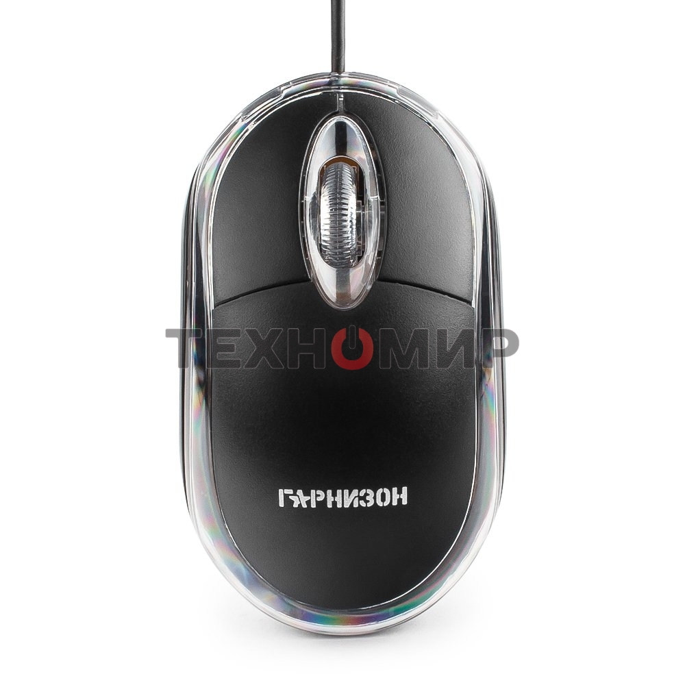 Мышь проводная Гарнизон GM-100 черный, 1000 dpi, USB, кнопки - 3