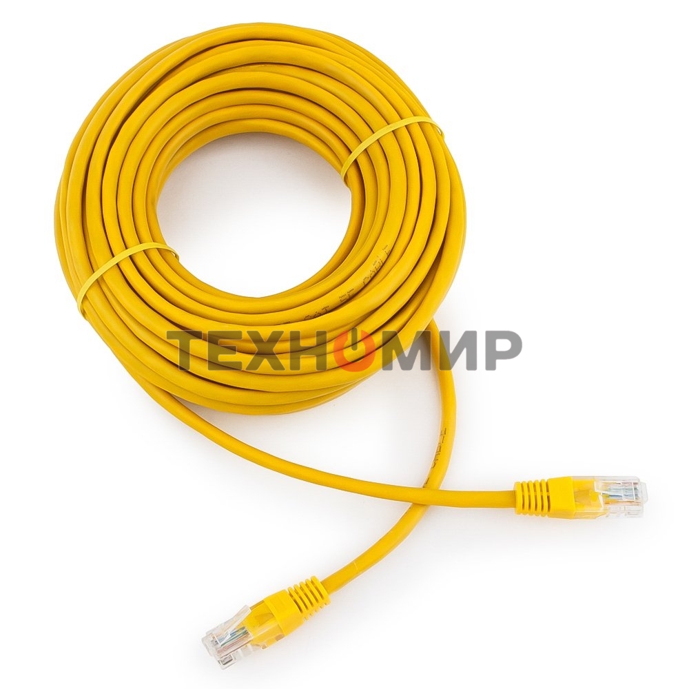 Патч-корд UTP Cablexpert PP12-10M/Y cat.5e, 10м, литой, многожильный, желтый