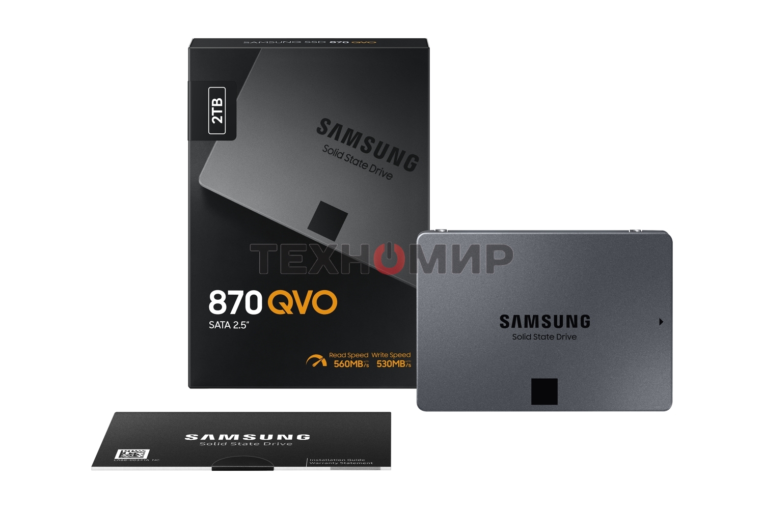 Накопитель SSD Samsung 870 QVO, 2Tb, SATA III, 2.5