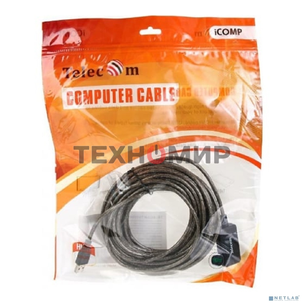 Кабель USB2.0-repeater, удлинительный активный Am-->Af 10м, Telecom