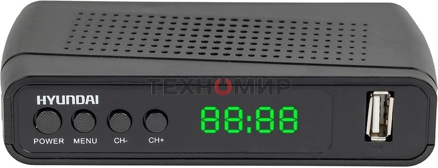 Приставка для цифрового ТВ Hyundai H-DVB520 черный + WiFi-адаптер, DVB-T2, DVB-T, DVB-C, HDMI, USB 2.0 х2