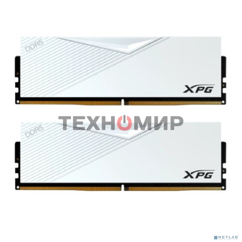 Оперативная память XPG Lancer, DDR5, 32GB (2x16GB), 6400MHz, CL32, DIMM, с радиаторами, белый