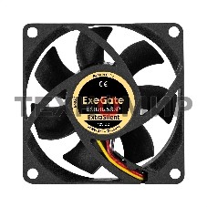 Вентилятор для корпуса ExeGate ExtraSilent ES07025S3P черный, 70 мм, 2300 об/мин, 25 дБ, 3 pin