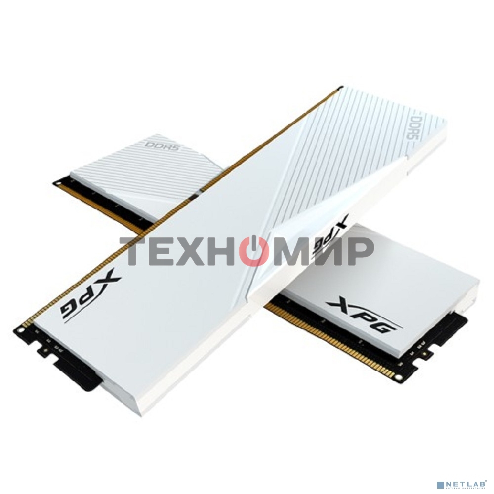 Оперативная память XPG Lancer, DDR5, 32GB (2x16GB), 6400MHz, CL32, DIMM, с радиаторами, белый
