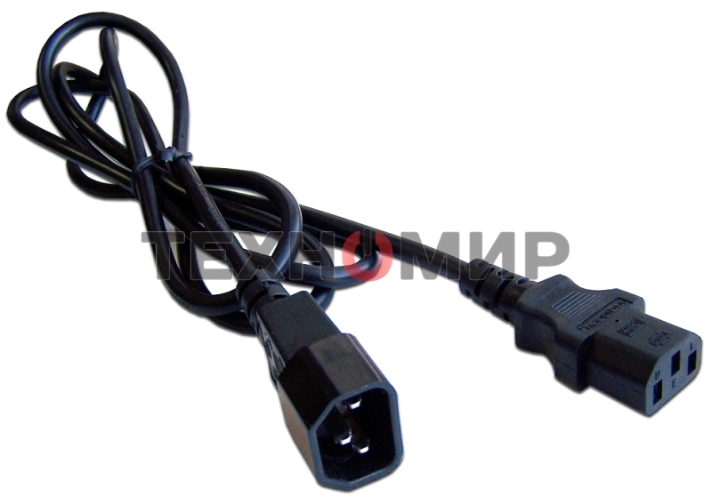 Шнур питания Lanmaster C13-C14, 3х0.75, 220В, 10А, черный, 3 метра
