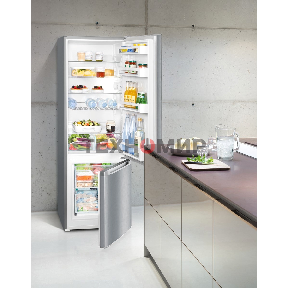 Холодильник Liebherr CUELE 2831-26 001 серебристый двухкамерный 219/53л морозилка снизу