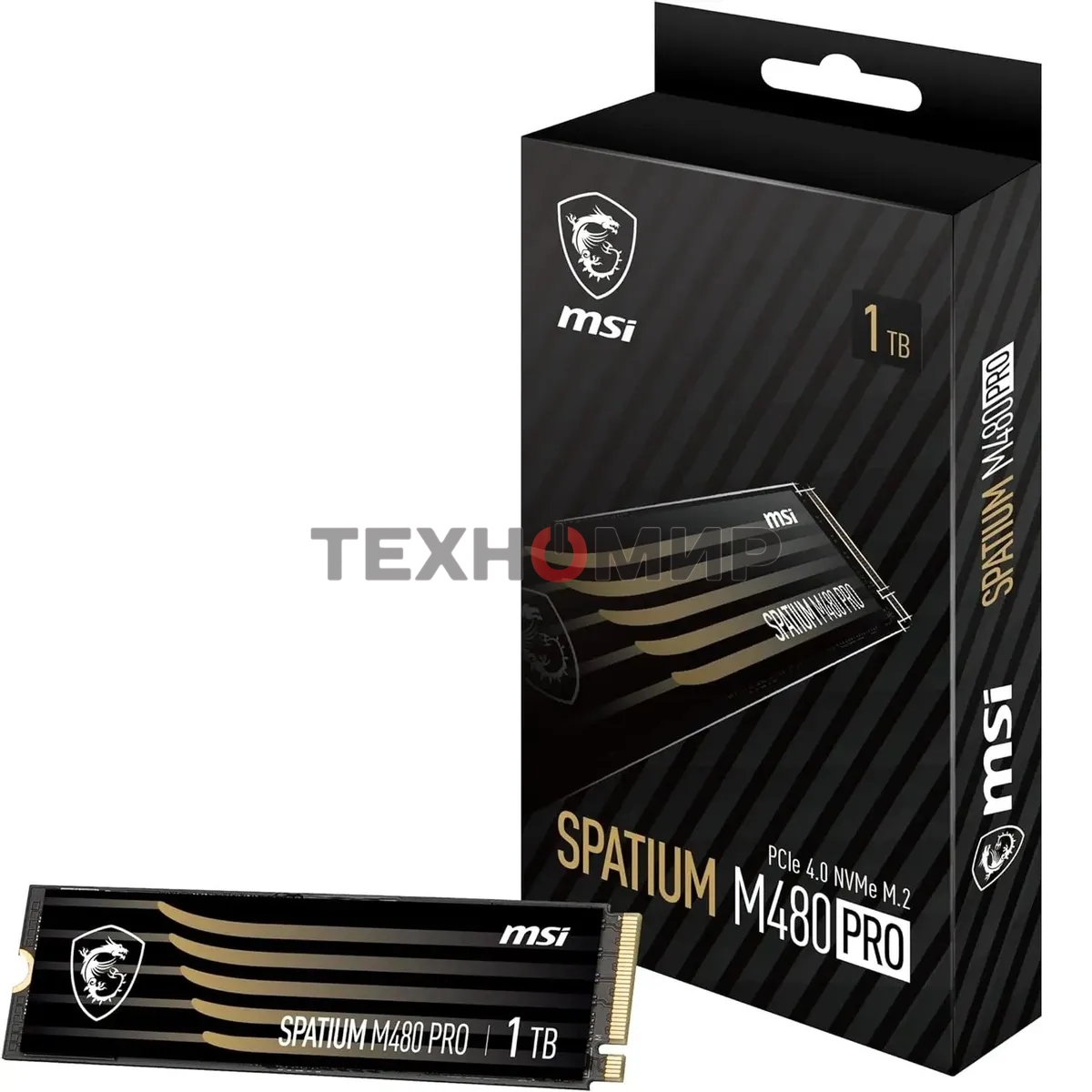 Накопитель SSD MSI SPATIUM M480 PRO, 1000Gb, M.2 2280, PCIe 4.0 x4, NVMe, R/W 7400/6000