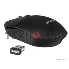 Мышь беспроводная SVEN RX-515SW черный, 1600 dpi, радиоканал, USB, кнопки - 4