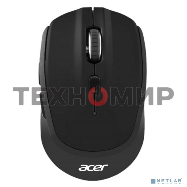 Мышь беспроводная Acer OMR040 черный, 1600 dpi, радиоканал, USB, кнопки - 6