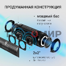 Колонка портатитвная Digma D-PS1524 черный 20W 2.0 BT 10м 2000mAh (PS1524B)