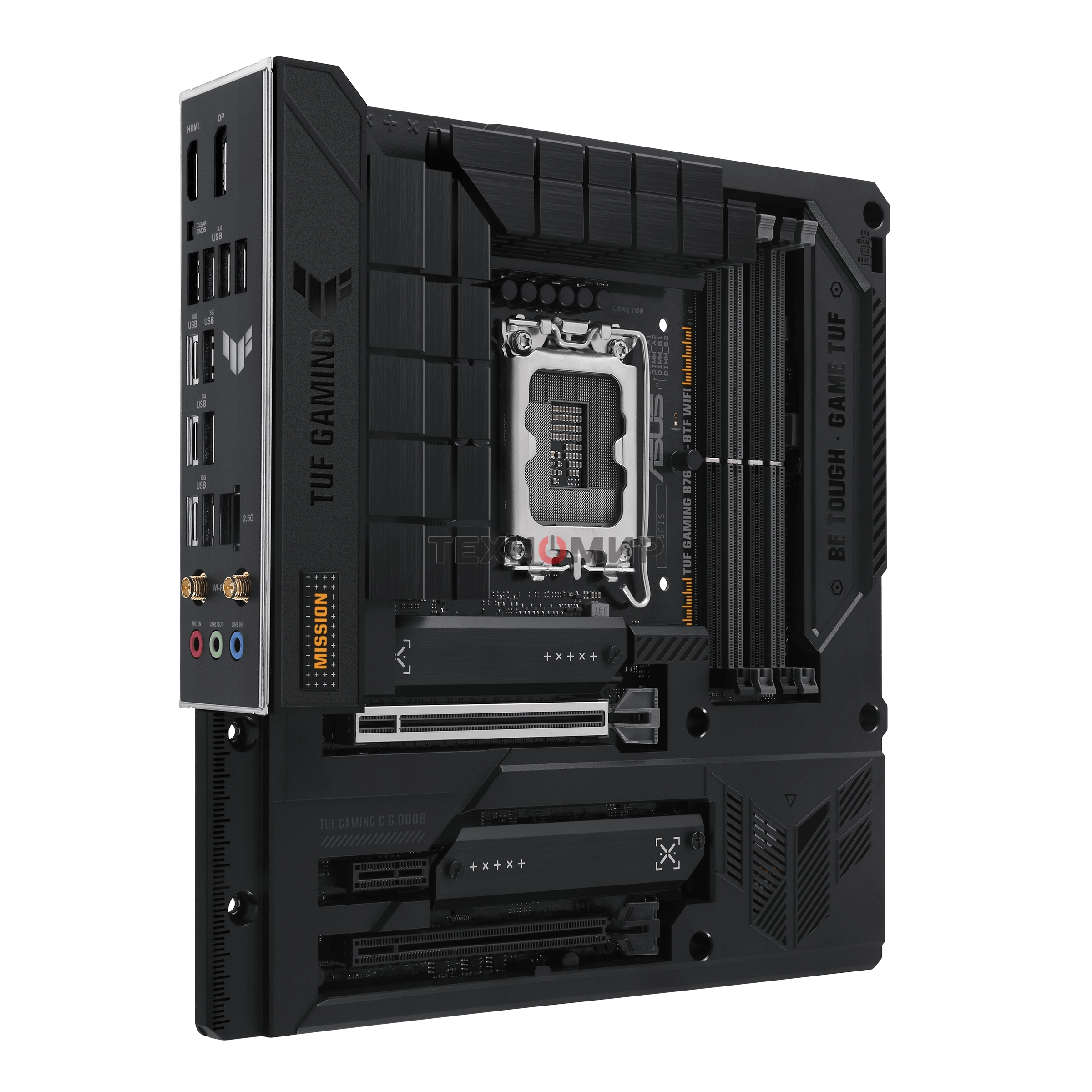 Материнская плата ASUS TUF GAMING B760M-BTF WIFI, LGA 1700, Intel B760, 4xDDR5, 4xSATA, 3xM.2, 1xPCIe 5.0 x16, 1xPCIe 4.0 x4, 1xPCIe x1, 1xDP, 1xHDMI, 1x 2.5Gb LAN, 1xUSB-A 3.2 Gen 2, 2xUSB-A 3.2 Gen 1, 4xUSB 2.0, 1xUSB-C 3.2 Gen 1, 1xUSB-C 3.2 Gen 2, 1xU