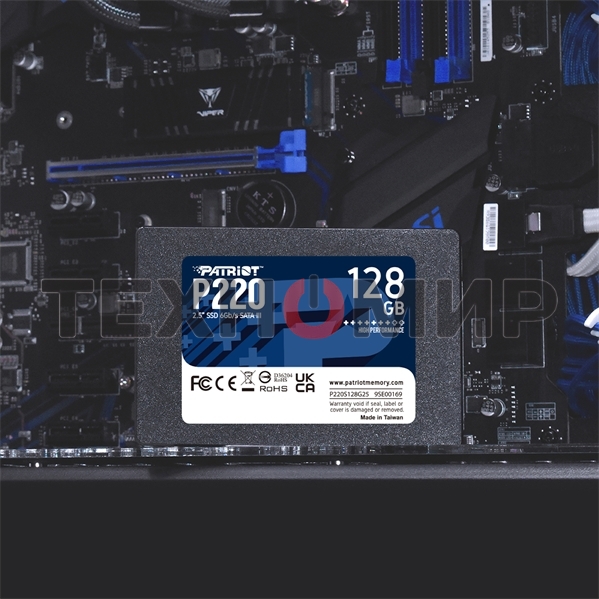 Накопитель SSD Patriot P220, 128Gb, SATA III, 2.5