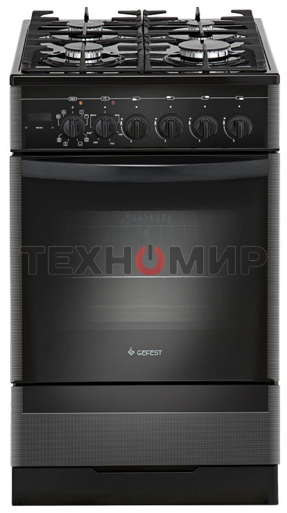 Плита комбинированная Gefest ПГЭ 5502-03 0044 черный, конфорок 4 газовых, духовка 55 л, 50 см x 85 см x 58.5 см