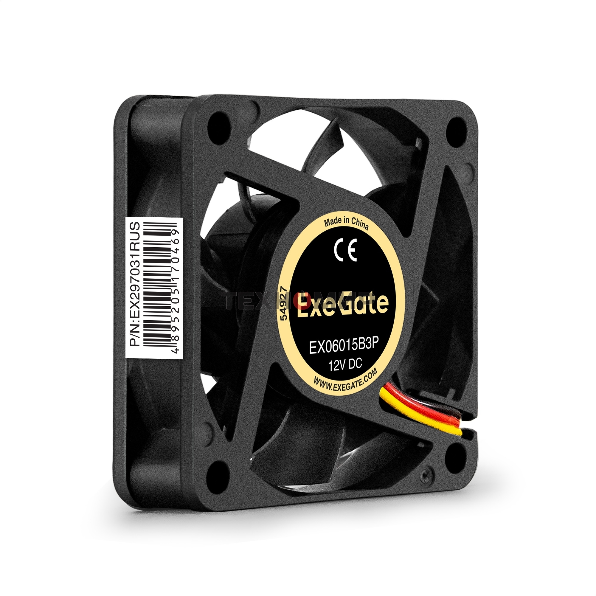 Вентилятор для корпуса ExeGate EX06015B3P черный, 60 мм, 3500 об/мин, 24 дБ, 3 pin