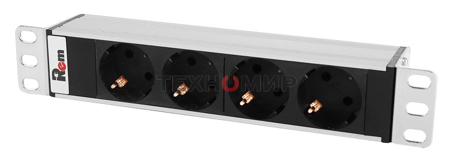 Блок силовых розеток Rem Rem-10, Shuko х 4, вход IEC 320 C14, 10