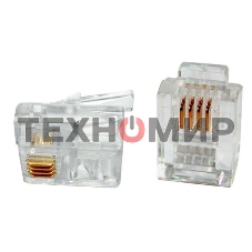 Коннектор телефонный RJ11, 4P4C, 100 шт.
