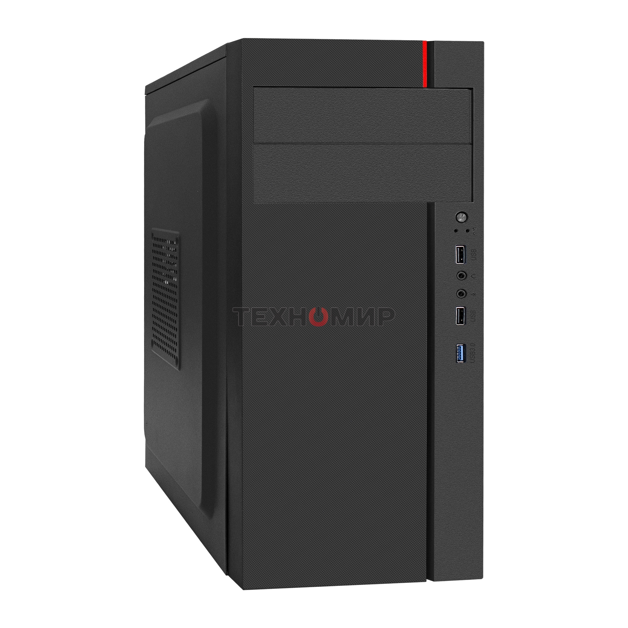 Компьютерный корпус Miditower ExeGate AA-440U (ATX, без БП, 2*USB+1*USB 3.0, аудио, черный)