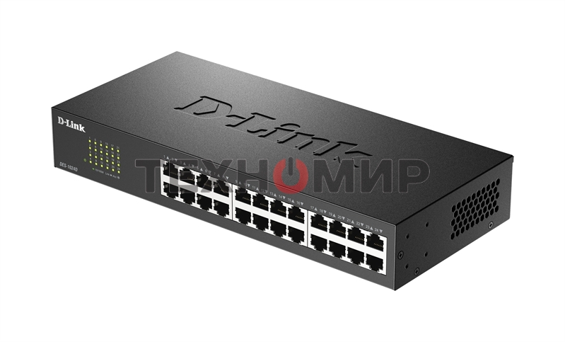Коммутатор неуправляемый D-Link DES-1024D/H2A с 24 портами 10/100Base-TX