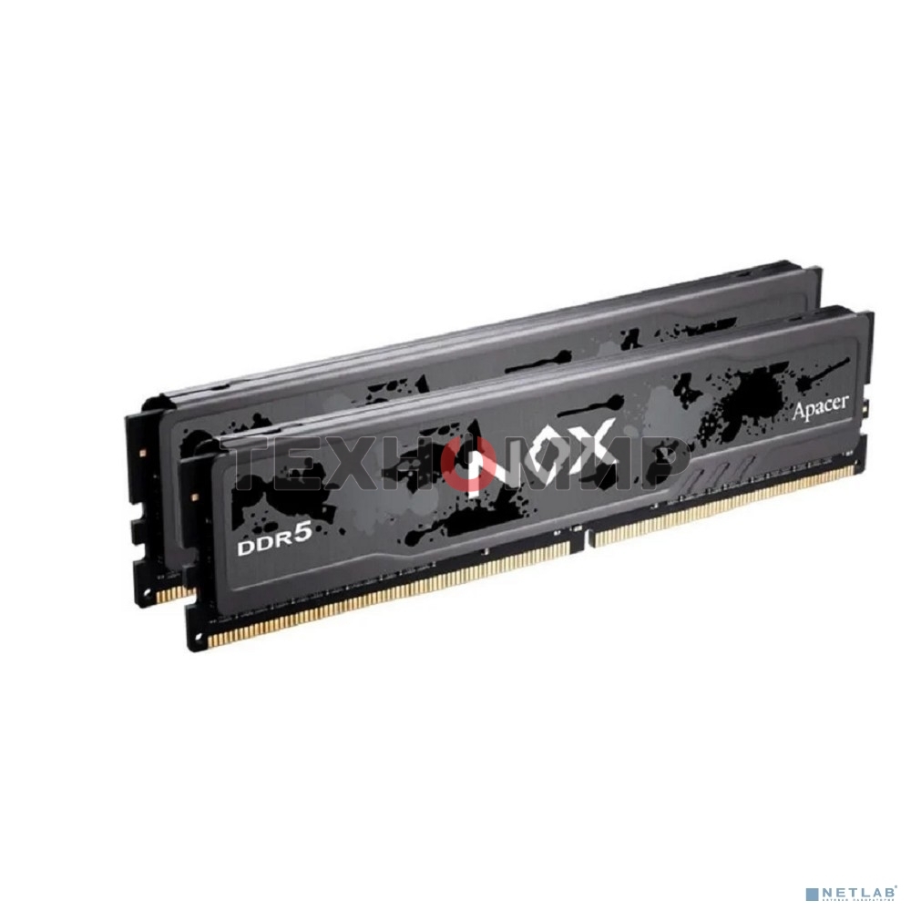 Оперативная память Apacer Nox, DDR5, 32Gb (2x16Gb), 5200MHz, CL40, DIMM, радиатор, серый/черный