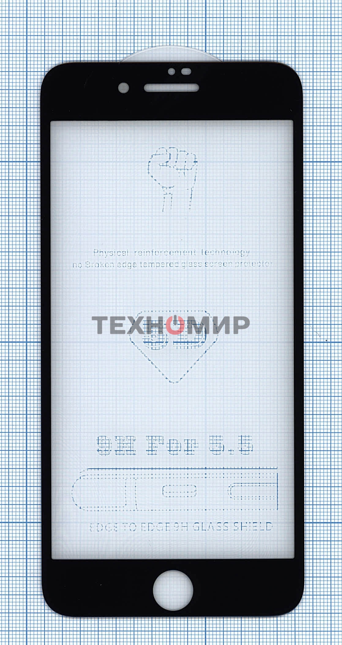 Защитное стекло 6D для Apple iPhone 7/8 Plus черный