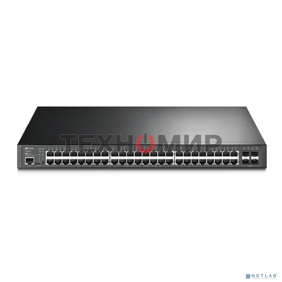 Коммутатор 48-port Gigabit PoE+ L2+ switch, 48 802.3af/at PoE+ ports, 4 Gb SFP slots, 1 RJ-45 + 1Micro-USB console ports, 348W PoE budget